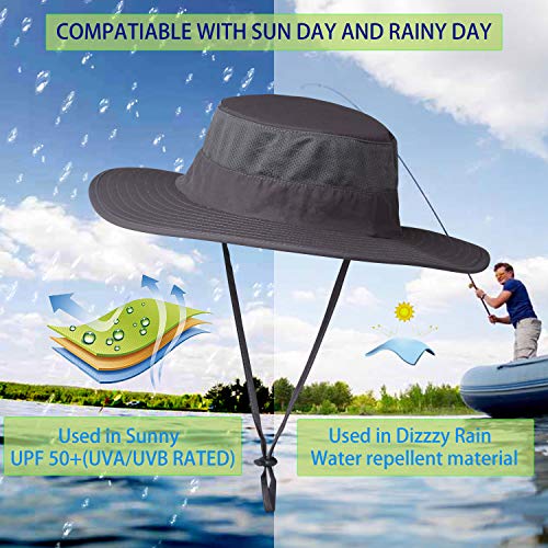 Fishing Hat,Sun Cap with UPF 50+ Sun Protection and Neck Flap,for Man and Women - color: Dark Gray