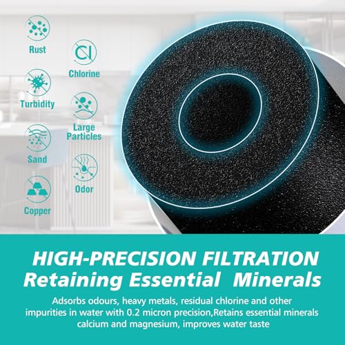 100186 Replacement Filter Cartridge Compatible with Amway espring Water Filter System, 3-in-1 High-Precision Filtration with Pre-Filter, Retains beneficial minerals - style: Water Filter With screen