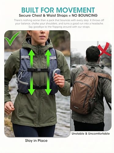 Foldable Small Hiking Backpack with 3 Strap Pockets – Lightweight 300D Spill-proof Daypack for Men Women – Packable Small Travel Backpack with Chest Strap & Trekking Pole Holder – Durable Outdoor Bag - color: Lightgray