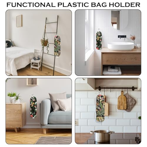Mushroom Plastic Bag Holder, Wall Mount Grocery Bag Holder for Plastic Bags - color: multicolour 0287