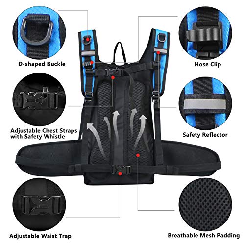 Hydration Backpack with 3L Water Bladder, Small Hydration Pack Backpack for Men Women, Lightweight Water Backpack with Cooler Layer for Running, Biking, Hiking - color: Dark Blue