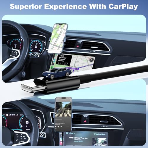 USB A to USB C CarPlay Cable 2Pack 3FT, Fast Charging USB Type C Cord Compatible with iPhone 17/16/15 Pro Max/Plus/16E, iPad Pro/Air, Samsung Android Phones Car Charging Cable,Black - color: Black, size: 3FT