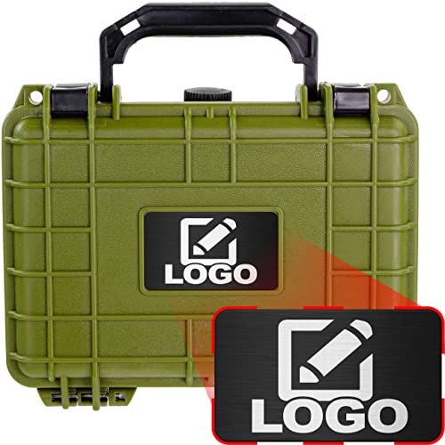 Eylar Protective Gear and Camera Hard Case with Custom Logo Engraved Plate TSA Approved 8.12 inch 6.56 inch 3.56 inch, Customizable Pluck Foam, Lockable for Cameras, Lenses, Drones, Gear (Green) - color: Green