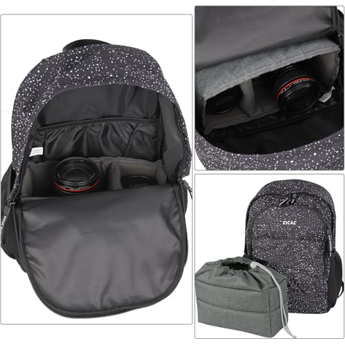 Koolertron Waterproof DSLR Camera Bag with Removable Insert, Adjustable Compartments, Fits in Camera Bags - Protective Case for DSLR/SLR Cameras & Accessories - color: Gray Green