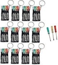 Mini Screwdriver Set Keychain with 3 Tools (12 Packs) (2.5") Miniature Metal Key Chains Includes 2 Flathead and 1 Crossing Screwdrivers in a Portable Pouch