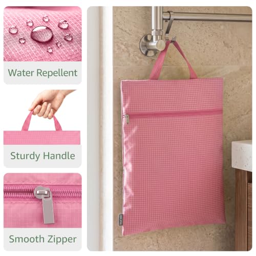 7 Set Compression Packing Cubes for Travel Essentials Suitcase, Collapsible Mesh Packing Cubes for 20-22 inch Carry On Luggage, Expandable Travel Packing Organizers with Laundry Shoe Bag(Pink) - color: 1-Pink, size: 7 Set (For Carry-On/Medium)