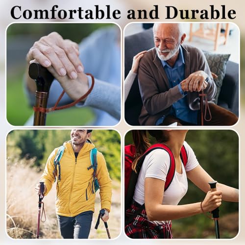 Hand Wrist Strap Lanyard Nylon Stretchable Elastic Walking Stick Wrist Straps Cane Ropes - color: Saddle Brown