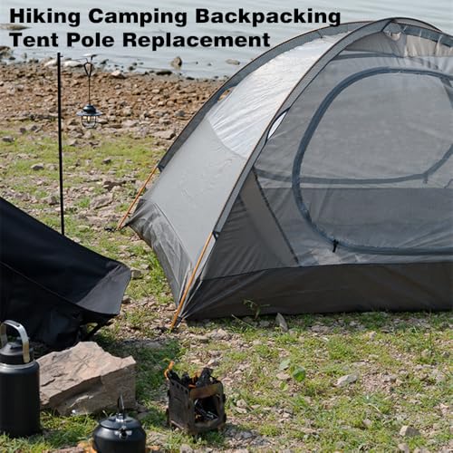 Aluminum Tent Poles Replacement,2 Pack 11.8 ft 7001 Alloy Bar Preassembled Tent Accessories for Hiking Camping Supporting Rod Repair Kit