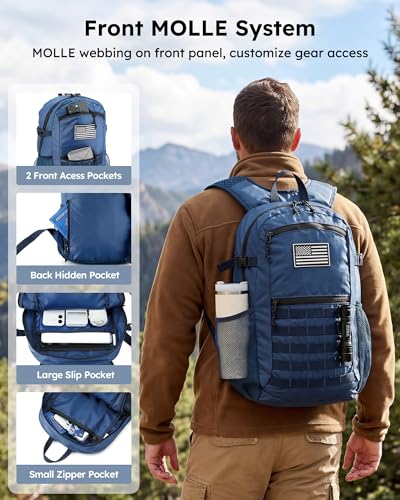 Small 20L Foldable Hiking Daypack for Men Women – Ultra Lightweight Tactical Packable Backpack for Travel, Camping Outdoor, Blue - color: Blue