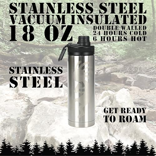 Vacuum Insulated Water Bottle, 18 Ounces, Stainless Steel - color: Stainless Steel