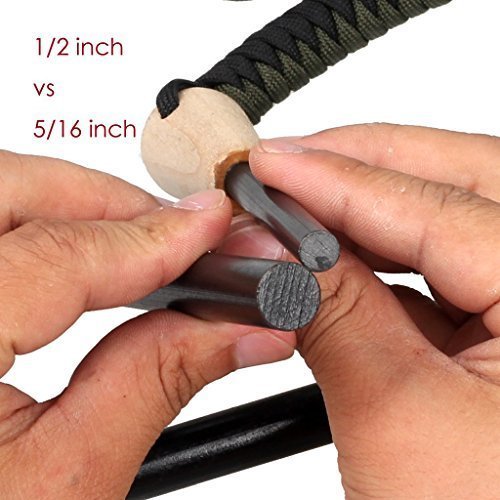 Ferro Rods 1/2" X 5'' XL Survival Fire Starter Drilled Flint Steel Ferrocerium Rod with Toggl
