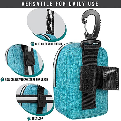 PetAmi Dog Poop Bag Holder for Leash, Waste Bag Dispenser Pet Pouch, Blue - color: Sea Blue