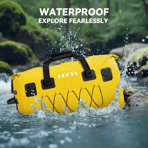 HEETA Waterproof Duffel Bag Travel Motorcycle Dry Bag Backpack 60L/80L/110L - color: Yellow, size: 80L