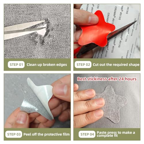 2Pcs Self-Adhesive Linen Fabric Patches, Quick Repair for Sofas, Tents, Car Seats/8" x 13", Coffee Color - color: Coffee Color