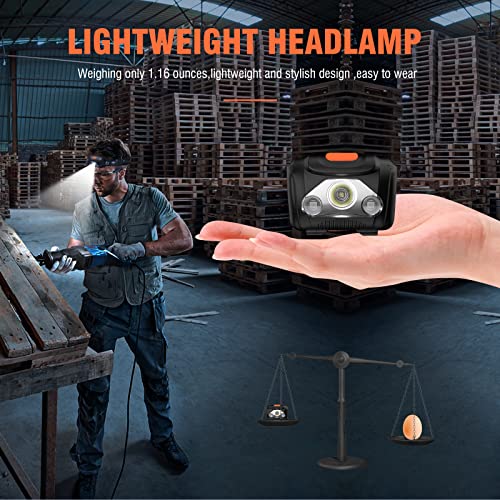 BORUIT LED Headlamp Red White Light Head Lamp [2-Pack] AAA Battery Super Bright Headlight 4 Mode Head Flashlight for Kids Adult Camping Running Hunting Fishing Gear - size: 2-pack
