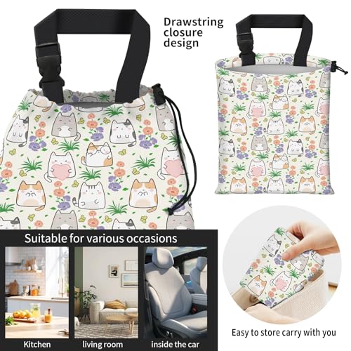 Car Trash Bag Large Hanging Can for Back of Seat, Cute Waterproof Car Garbage Bag for Vehicle, Travelling, Outdoor Cute Cats - color: Cute Cats