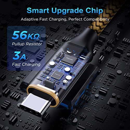 etguuds 6.6ft USB A to USB C Cable, 2Pack Fast Charging Cord Type C Charger - color: Gold, size: 6.6ft