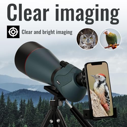 25-75x70 Spotting Scope - Spotter Scopes with Tripod Phone Adapter Waterproof HD Scope for Bird Watching Wildlife Scenery - size: 25-75x70