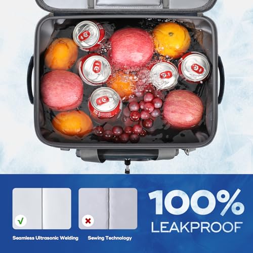 Maelstrom 30/40 Can Soft Cooler Bag, Leakproof Insulated Ice Chest | 24h Cold (With Ice), 5-Layer Insulation, Multi-Pockets ,Lightweight,Perfect For Camping, Beach, Hiking, Kayaking, Road Trips - color: 6.Blue with lid, size: 30 Can