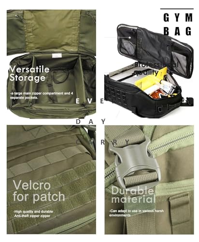 3-in-1 Gym Bag Duffle Bags Backpack - Travel Bag with Shoes Compartment - color: Green, size: 25L