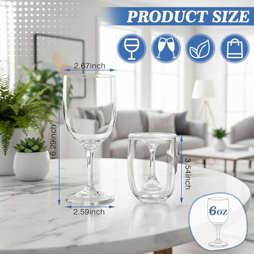Remerry 4 Pack Unbreakable Wine Glass - Travel Detachable Clear Wine Glass, Plastic, Foldable, Portable, Collapsible, Outdoor, Camping, Picnic