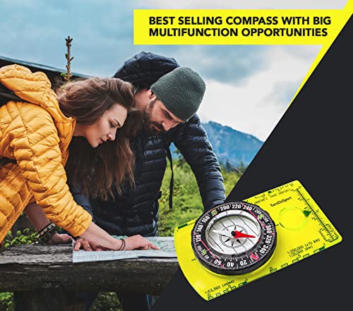 TurnOnSport Orienteering Compass - Advanced Scout Compass for Hiking, Camping, and Backpacking - Best Survival Gifts for Kids