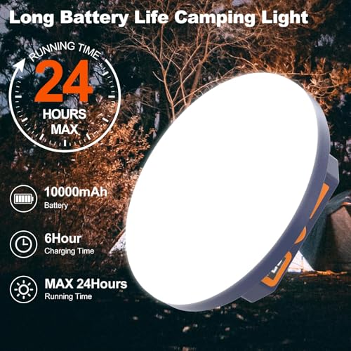 10000mAh 4000LM Camping Light 4 Light Modes Portable LED Camping Lantern Rechargeable Light 30W with Digital Power Display and Magnet , IPX5 Waterproof Tent Lights Power Failure Emergency Light - size: 30W(3 Color)