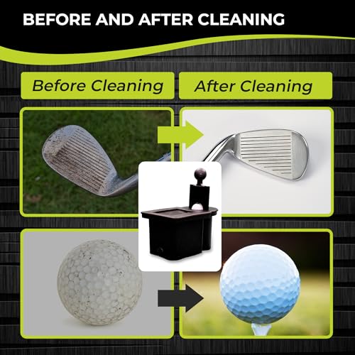 Club Clean - Original Ball and Club Cleaner/Washer with Universal Bracket for Golf Cars - Home Use - Single Chamber - color: Woodgrain Washer w/ Bracket