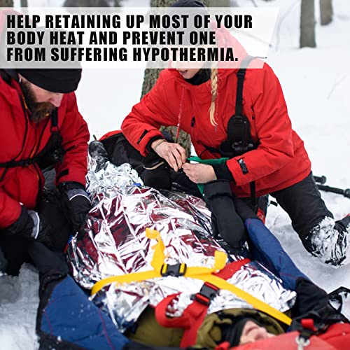 Macarrie 100 Pack 2 Size Emergency Thermal Blanket Survival - Emergency Blankets Silver Foil for Outdoors Camping Hiking First Aid Adult, 82 x 63, 82 x 51 (100 Pieces)