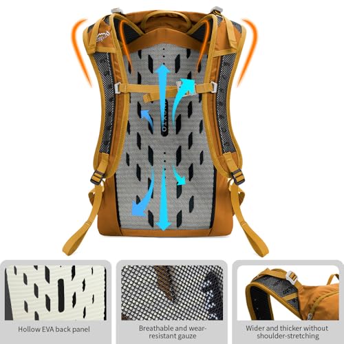 IX INOXTO Hiking Hydration Backpack with 2L/3L Water Bladder for Women and Men18L/25L Water Backpack for Hiking, Cycling, Climbing, Camping - style: Turmeric-3L Water Bladder
