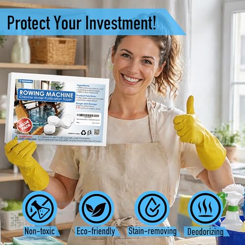 Water Purification Tablets for Rowing Machines, Bulk Pack for Home & Gym Use | Long-Lasting Tank Cleaner, Odor Removal & Eco-Friendly Water Treatment (20)