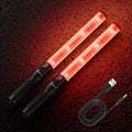E-riding 2 Pack 16 Inch Rechargeable Red Traffic Wand with 2 Flashing Modes | Traffic Control Baton for Airport, Parking, Car Directing - size: 2 Pack