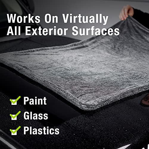 ExoForma Mega Car Drying Towel - Holds Up to 9 lbs, No Streaks, Scratches, or Water Spots | 1200 GSM Microfiber Double Twist Pile & Edgeless Design, 1 Quick & Effortless Dry - 24” x 36” - size: Pack of 1