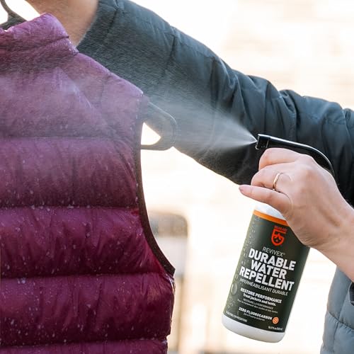 GEAR AID Revivex Durable Water Repellent (DWR) Spray for Waterproof Jackets, Rain Gear, Gore-TEX, Tents & Camping Gear – Restore Waterproofing & Breathability, Various Sizes - style: Dwr Spray, 10 Oz