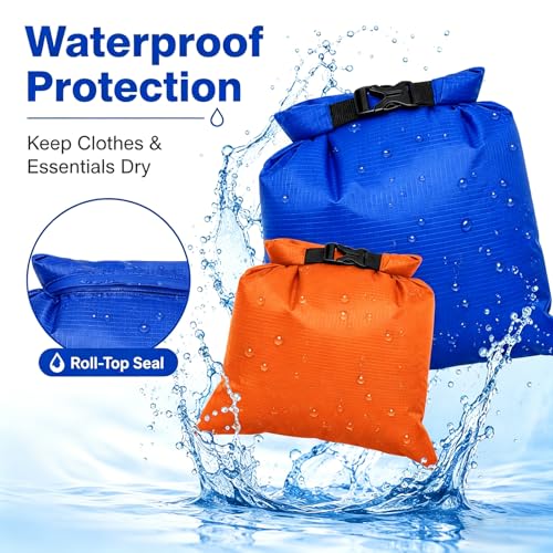 TRENDBOX Roll Top Waterproof Dry bag Kit Storage Compression Bag Sack Poch Packing Organizers Water Resistant Camping Travel - color: 5 Color