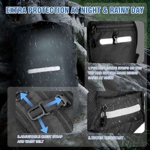 Zavothy 20L Multipurpose Hiking Backpack with 3L Water Bladder – Durable Hydration Backpack with Insulated Bladder Compartment, Hidden Helmet Holder & Rain Cover – for Hiking, Commuting, and Camping - color: Black