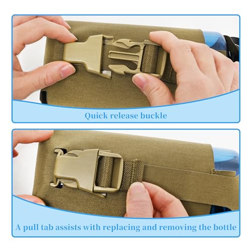Water Bottle Pouch Molle,Water Bottle Holder with Quick Release Buckle for 32oz Water Bottle,Water Bottle Carrier for Backpack Belt Vest - color: CB