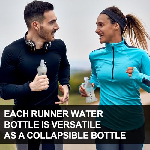 INOXTO Soft Flask,Collapsible Soft Water Bottles for Hydration Vests and Running Packs, Soft Flask Running Bottles for Hiking Cycling(250/500 ml) (2 PCS BIG) - size: 2 PCS BIG