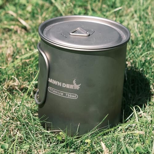 Titanium Backpacking Stove System, Cup/Portable Alcohol Stove/Foldable Spork -750ml Camping Combo (titanium combo set) - color: titanium combo set