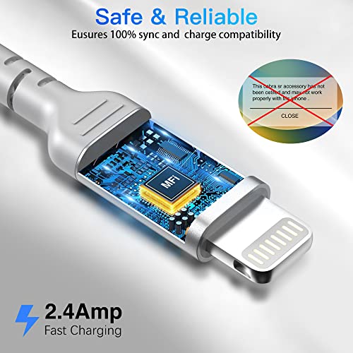 1ft iPhone Charging Cable Short, 3 Pack USB A to Lightning Cord Fast Charging Compatible with Apple iPhone 14 13 12 11 Pro Max Xs X 8 7 Plus SE, iPad Air/Mini, 12 inch Lightning Cable - color: Silver, size: 1 feet