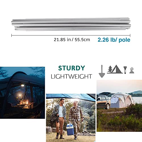 Aluminum Tent Poles Replacement, Fits Both Female and Male Ends, Lightweight Tent Pole Repair Kit, 7001 Aluminum Alloy T6 Heated - color: 24ft 10.5 in, size: 1 Pole Pack