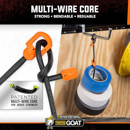 SmartStraps Twisted Goat 24" Heavy Duty Reusable Cinch Ties, 2-Pack, Orange