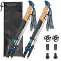 Trekking Poles, Collapsible Hiking Poles,Lightweight and Compact Walking Sticks with Adjustable Height for Men and Women - color: Blue