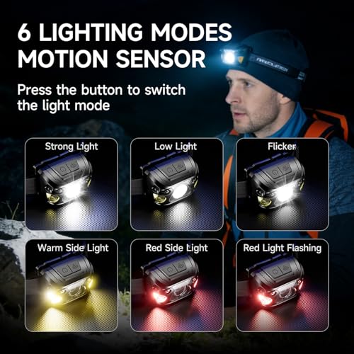2 Sets High-End Comfortable Camping & Work Headlamp, Long Endurance Lighting 12 Hours, 1000+ LM High Brightness, IPX5 Waterproof, Suitable For Fishing, Running, Maintenance And Other Scenarios