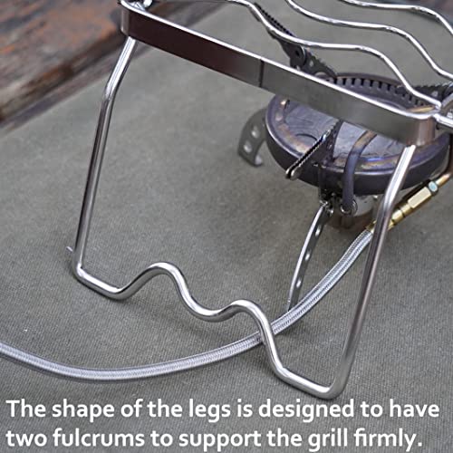 CAMPINGMOON Portable Folding Camping Campfire Grill over Fire Split Stoves 304 Stainless Steel (7’’L (MS-1001)) - color: 7''L (MS-1001)