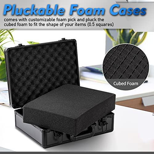 Aluminum Hard Case Hard Case with Foam 16" x12" x 6",Camera Case With Customized Fit Foam,Fit Use of Drones,Camera,Equipments - color: 16 x12x 6