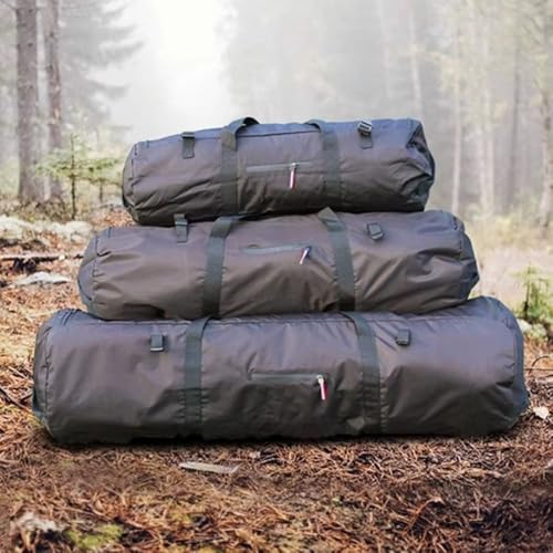 Outdoor Camping Bag Waterproof Convenient Foldable Duffel Carrier Large Capacity Tent Storage Bag Hiking(Black) - color: Black