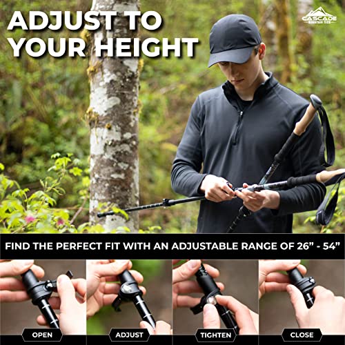 Cascade Mountain Tech Trekking Poles - Carbon Fiber Walking or Hiking Sticks with Quick Adjustable Locks - color: Black Ultralight, style: Ultralight Carbon Fiber Eva Grip