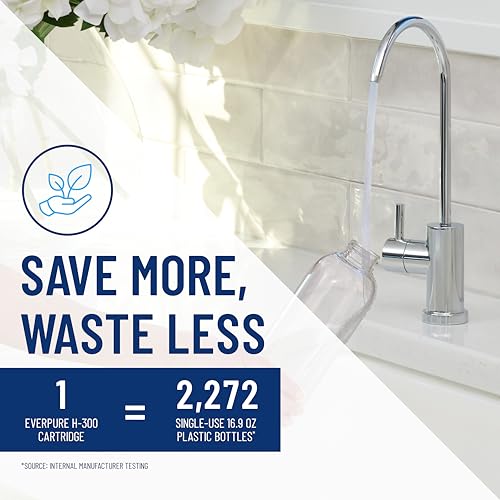 Pentair Everpure H-300-NXT Drinking Water System, 300 Gallon Capacity, Reduces Chlorine Taste & Odor, Lead, VOCs, Sediment, NSF Certified, Made in USA - style: System