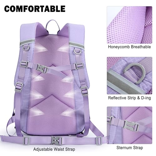 23L Lightweight Hiking Backpack, Travel Daypack with Pole Holder, Orange - color: 23l-orange